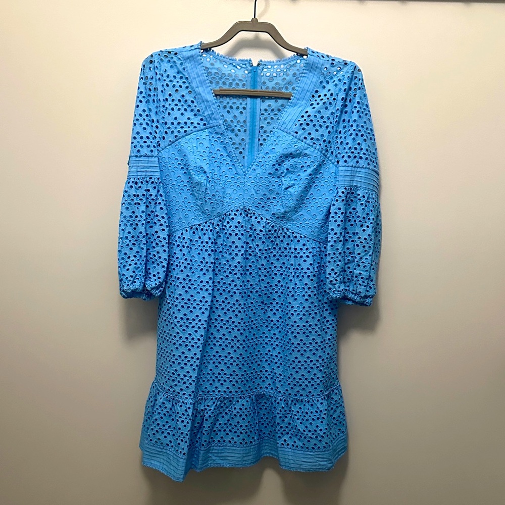 Lilly Pulitzer Lucinda dress in Zanzibar blue tideline eyelet, size 8 - Picture 2 of 4